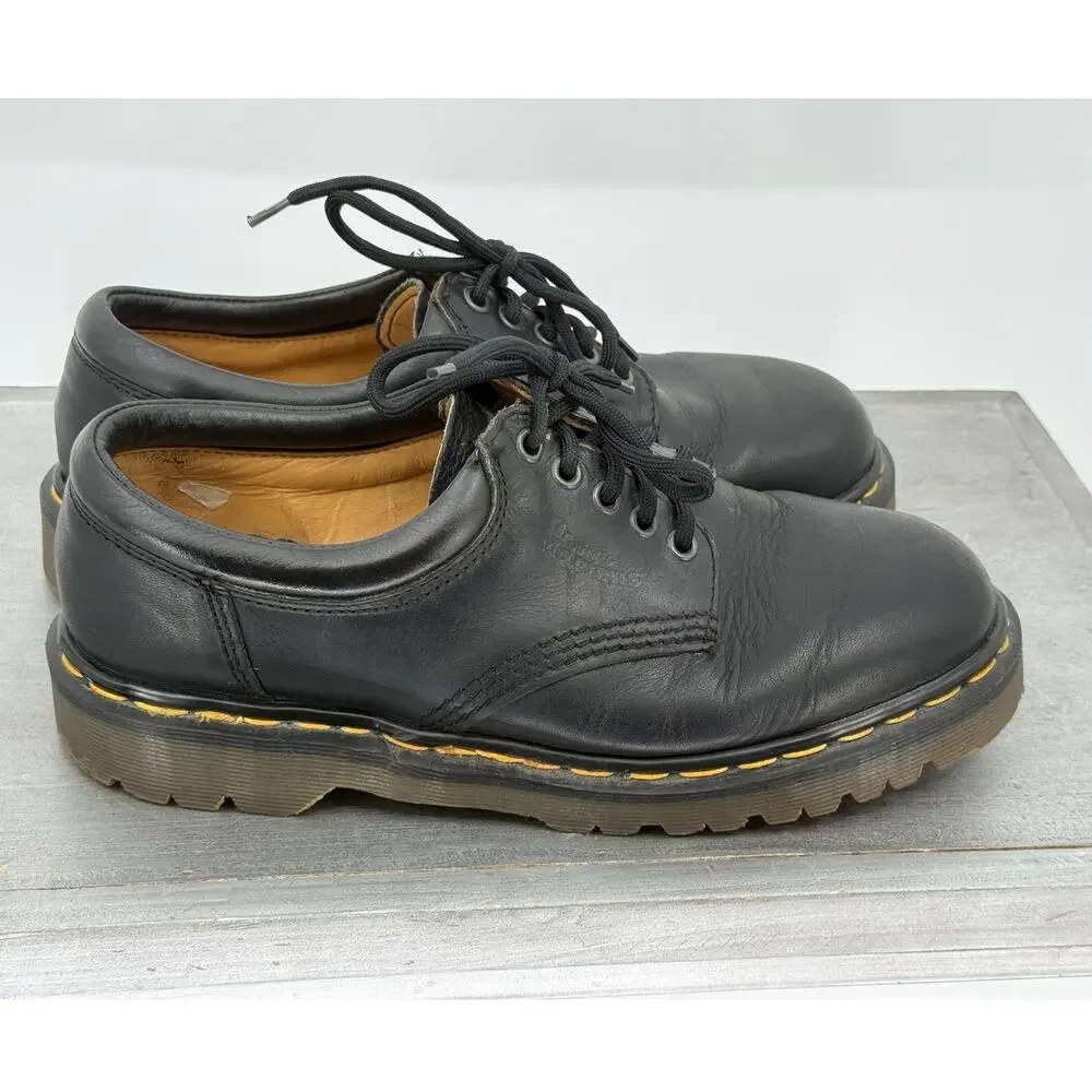Vintage Dr. Martens 8053/59 Made in England Black Leather Shoes Men's US 9 UK 8